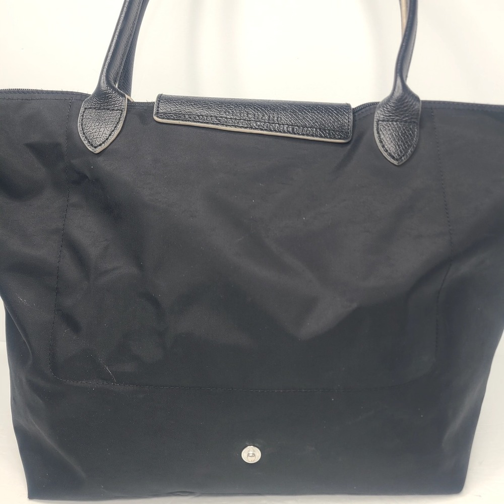 LONGCHAMP LE PLIAGE Tote Travel Shoulder Bag Nylon Embroided Handbag Black Large - Picture 6 of 11